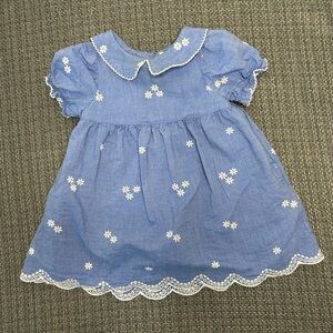 Cat & Jack Blue Dress with White Floral Details